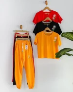 ست کراپ و شلوار گلدوزی