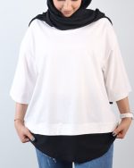 تی شرت لانگ دورنگ زنانه 0310 - Image 2