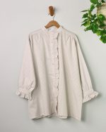 شومیز جلو چین راه راه زنانه 0323 - Image 6