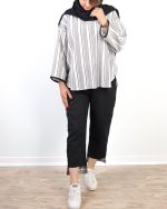 ست شومیز شلوار لینن راه راه 0507 - Image 2