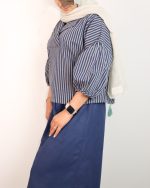 شومیز زنانه راه راه یقه هفت 0514 - Image 2