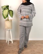 ست بلوز شلوار قواره دار بافت زنانه 0642 - Image 8