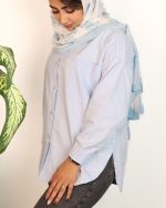 شومیز کتان پاییزه بغل دکمه 0634