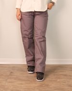 شلوار کتان نیم بگ طوسی 0660