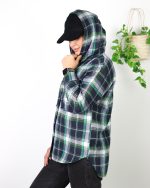 شکت کلاهدار چهارخانه زنانه 0694