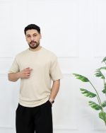 تیشرت يقه گرد بيسكوييتی مردانه 0840