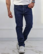 شلوار جين راسته مردانه آبی نفتی 0849