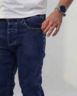 شلوار جين راسته مردانه آبی نفتی 0849 - Image 4