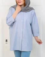 مانتو آستين سه ربع لینن زنانه 0843 - Image 10