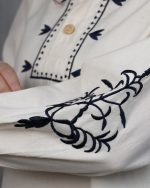 شوميز لينن گلدوزی زنانه 0853 - Image 11