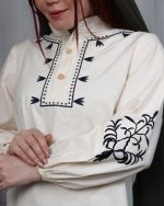 شوميز لينن گلدوزی زنانه 0853 - Image 10