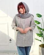 مانتو آستين سه ربع لینن زنانه 0843 - Image 4