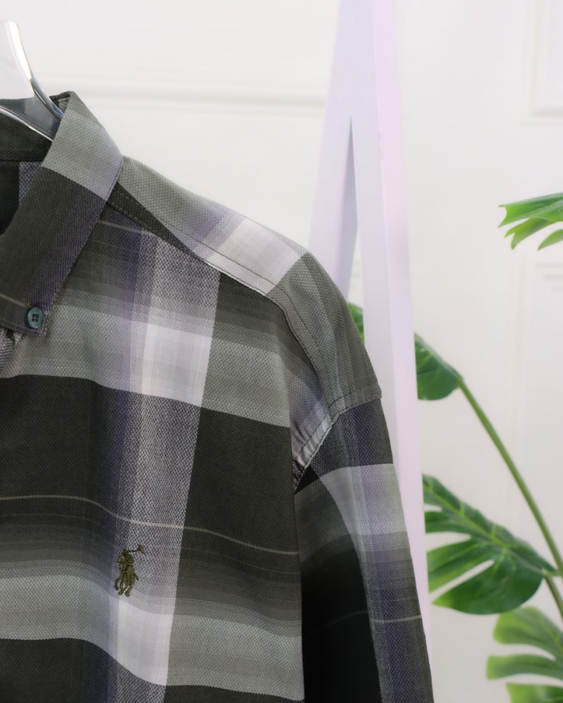 پيراهن چهارخانه آستين كوتاه مردانه 0867 - Image 8