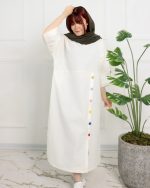 كفتان بلند دكمه رنگی زنانه 0871 - Image 7
