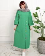كفتان بلند دكمه رنگی زنانه 0871 - Image 6