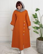 كفتان بلند دكمه رنگی زنانه 0871 - Image 4
