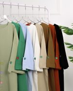 كفتان بلند دكمه رنگی زنانه 0871 - Image 2