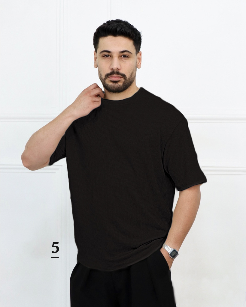 تیشرت يقه گرد بيسكوييتی مردانه 0840 - Image 8