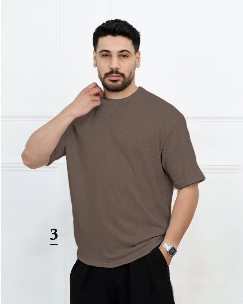 تیشرت يقه گرد بيسكوييتی مردانه 0840 - Image 7