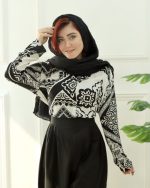 شومیز کرپ طرح دار 0899 - Image 3