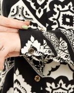 شومیز کرپ طرح دار 0899 - Image 5