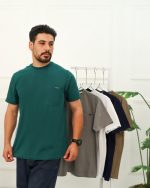 تی شرت پنبه يكرو جيب دار مردانه 0895 - Image 8