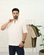تی شرت نيم زيپ ژاكارد مردانه 0894 - Image 6