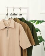 تی شرت نيم زيپ ژاكارد مردانه 0894 - Image 7