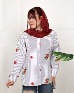 شومیز خطی گلدوزی دار زنانه 0930 - Image 3