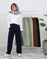 شلوار لینن پنبه بگ زنانه 0928 - Image 4
