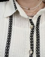 شوميز قلاب دوزی زنانه 0956 - Image 5