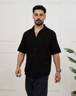 پیراهن آستین کوتاه کنفی طرح دار مردانه 0933 - Image 2