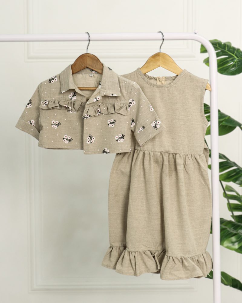 ست كت و سارافون لينن دخترانه 0972 - Image 12