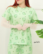 ست تی شرت آستين كوتاه و شلوار عروسكی زنانه 0977 - Image 2