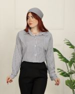 شوميز تک جيب راه راه زنانه 0986 - Image 3