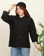 شوميز طرح دار آستين پاگن دار زنانه 0997 - Image 3
