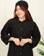 شوميز طرح دار آستين پاگن دار زنانه 0997 - Image 2