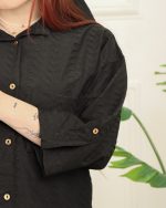 شوميز طرح دار آستين پاگن دار زنانه 0997 - Image 4