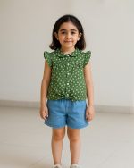 ست تاپ گلدار و شلوارک دخترانه 0993
