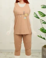 ست پنبه ای تاپ و شلوارک زنانه 1035 - Image 2