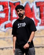 تی شرت یقه گرد NEVER STOP مردانه 1025 - Image 6