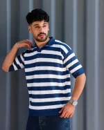 تی شرت يقه شكاری بافت رينگی  1067 - Image 14