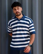 تی شرت يقه شكاری بافت رينگی  1067 - Image 13