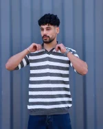 تی شرت يقه شكاری بافت رينگی  1067 - Image 9