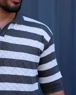 تی شرت يقه شكاری بافت رينگی  1067 - Image 8