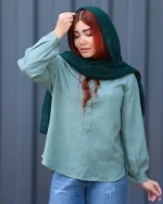 شومیز جلو بسته شانتون زنانه 1064 - Image 4