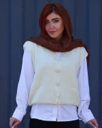 ژیله دکمه دار بافت زنانه 1070 - Image 4