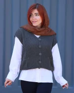 ژیله دکمه دار بافت زنانه 1070 - Image 5