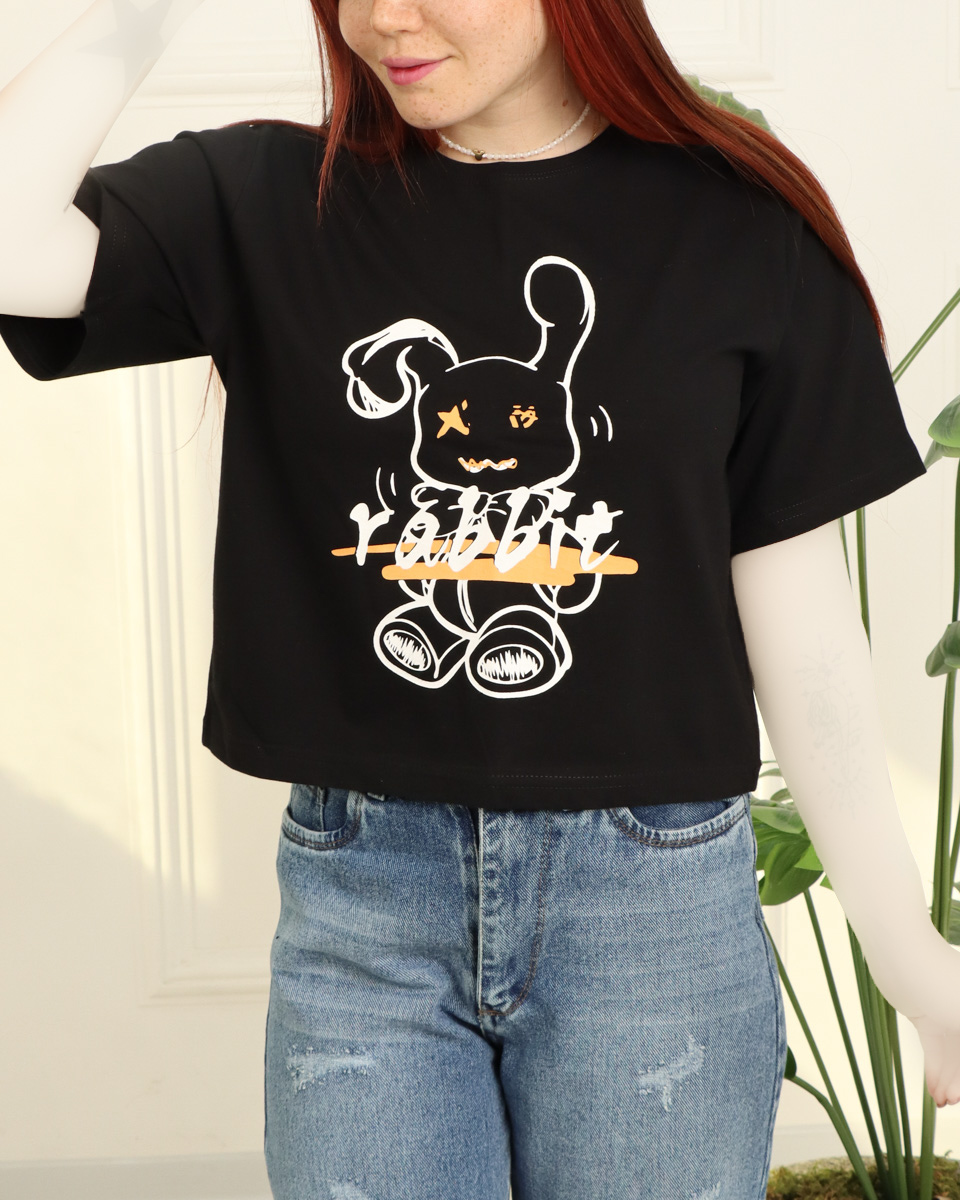 IMG_3425 كراپ پنبهای چاپ خرگوش زنانه 1137 - Image 2