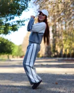 ست بلوز و شلوار بافت گلدوزی دار زنانه 1142